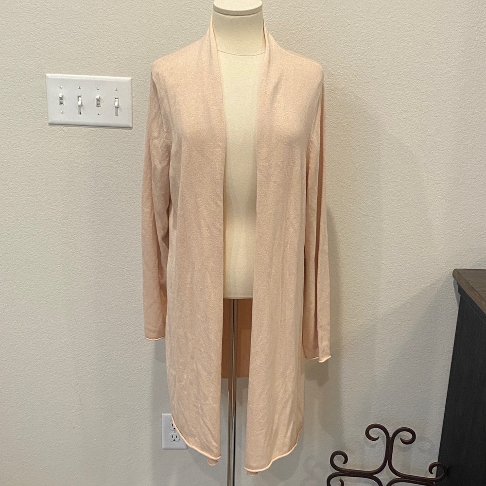 Chico's Soft Pink Open-Front Cardigan Sz XL